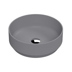 Vasque ronde moderne – Gris mat – 35 cm – Non pré-percée