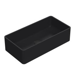 Vasque rectangulaire moderne – Noir mat – 46,5 cm x 23,5 cm – Non pré-percée