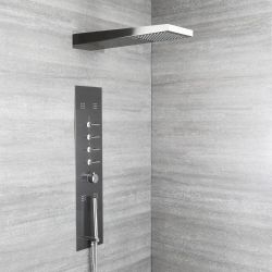 Colonne de douche thermostatique encastrée - Gris métallisé - Océanie