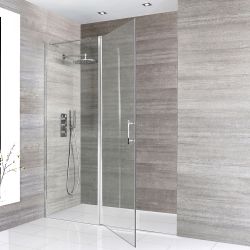 Porte de douche pivotante – Choix de tailles – Aluminium poli – Portland
