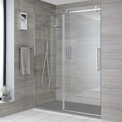 Porte de douche coulissante sans cadre avec receveur – Tailles multiples - Portland