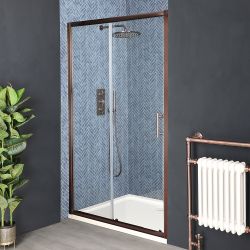 Porte de douche coulissante avec receveur – Cuivre – Choix de tailles – Eris