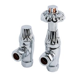 Robinets de radiateur thermostatiques d’angle – 16 mm – Chromé