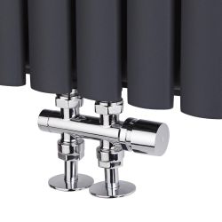 Robinet de radiateur droit - Chromé - Choix d'Adaptateurs