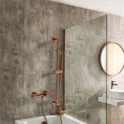 Kit de douche thermostatique avec bec verseur et douchette sur rampe – Choix de finitions – Arlo