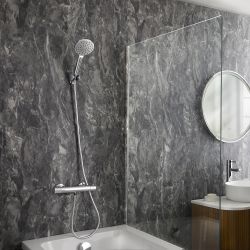 Mitigeur thermostatique de douche rond – Avec douchette – Choix de finitions – Elsie