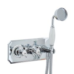 Mitigeur de douche thermostatique rétro avec inverseur et douchette – Choix de finitions et de fonctions - Elizabeth