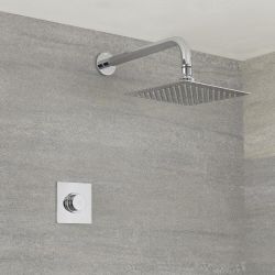 Douche digitale thermostatique avec pommeau carré mural – 1 fonction – Narus