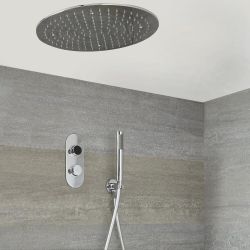 Douche Digitale Thermostatique 2 Fonctions - Pommeau Plafonnier Ø 40cm & Douchette -Narus