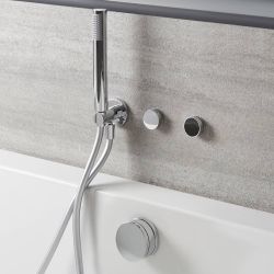 Douche digitale thermostatique avec douchette, vidage-remplissage et bonde baignoire – Chromé - Narus