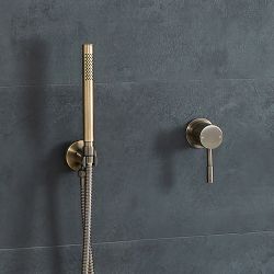 Kit de douche avec mitigeur et douchette – Laiton brossé - Clarus