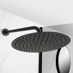 Pommeau de douche rond noir 30cm - Nox