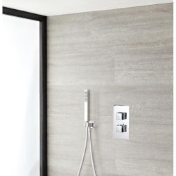 Kit de Douche Thermostatique Encastrable Cubisme Minimaliste avec Douchette - Kubix