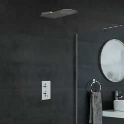 Kit de douche thermostatique avec inverseur – Pommeau cascade – Chromé - Como