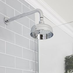 Pommeau de douche Ø 15 cm avec bras mural – Chromé - Elizabeth