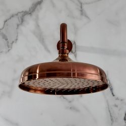 Pommeau de douche rétro – 30 cm – Avec bras mural – Cuivre satiné – Elizabeth