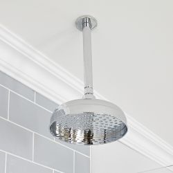 Pommeau de douche Ø 20 cm avec bras plafonnier – Chromé - Elizabeth