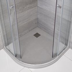 Receveur de douche à effet texturé quart de cercle - Gris clair - 90 cm – Rockwell
