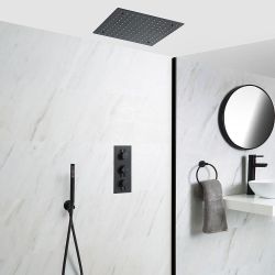 Kit de douche thermostatique – Noir – Choix de fonctions - Nox