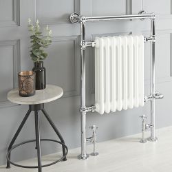 Sèche-serviettes mixte rétro - Blanc – 93 cm x 62 cm – Choix de thermostat Wi-Fi - Elizabeth