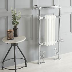 Sèche-serviettes mixte rétro - Blanc – 93 cm x 45 cm – Choix de thermostat Wi-Fi - Elizabeth