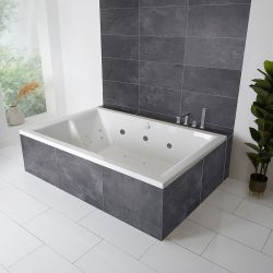 Baignoire double dos à encastrer - 180 x 120 cm - Choix de buses de massage - Serene