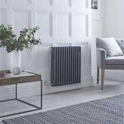 Radiateur électrique style fonte - Anthracite - Triple rang - 60,5 cm x 60 cm - Choix de thermostat Wi-Fi - Windsor