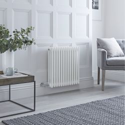 Radiateur électrique style fonte - Blanc - Triple rang - 60,5 cm x 60 cm - Choix de thermostat Wi-Fi - Windsor