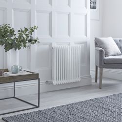 Radiateur électrique style fonte - Blanc - Double rang - 60,5 cm x 60 cm - Choix de thermostat Wi-Fi - Windsor