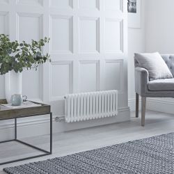 Radiateur électrique style fonte - Blanc - Double rang - 78,5 cm x 30 cm - Choix de thermostat Wi-Fi - Windsor