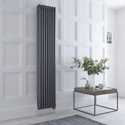 Radiateur électrique style fonte - Anthracite - Triple rang - 38 cm x 180 cm - Choix de thermostat Wi-Fi - Windsor