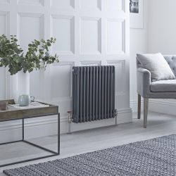 Radiateur style fonte horizontal - Anthracite - Triple rang – Choix de tailles et de pieds - Windsor
