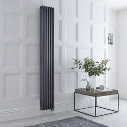 Radiateur style fonte électrique vertical – Anthracite – 180 cm – Triple rang – Choix de largeurs et de thermostat Wi-Fi – Windsor