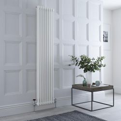 Radiateur style fonte rétro vertical – Blanc - Double rang – Choix de tailles et de pieds - Windsor