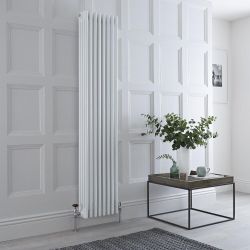 Radiateur rétro vertical - 180 cm – Blanc - Quatre rangs – Choix de tailles et de pieds - Windsor