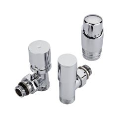 Robinet de radiateur thermostatique - Chromé - Choix d'adaptateurs