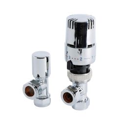 Robinets de radiateur d'angle thermostatique – Chromé
