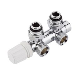 Robinet de radiateur thermostatique d'angle – Raccordement central - Choix d'adaptateurs