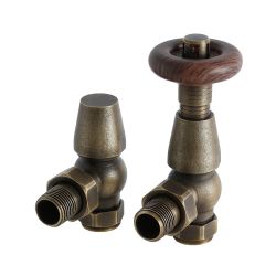 Robinet de radiateur d’angle thermostatique rétro – Avec kit de tuyauterie – Choix de finitions – Windsor