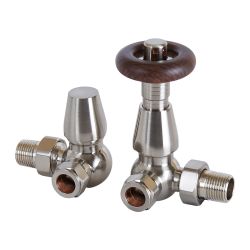 Paire de robinets de radiateur thermostatiques en coin rétro – Choix de finitions – Windsor