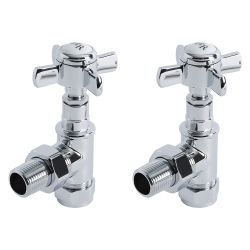 Robinets de radiateur d'angle - Laiton chromé