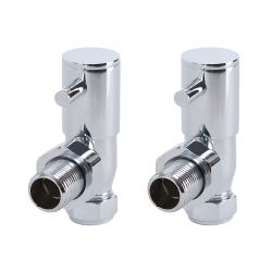 Paire de robinets de radiateur d’angle minimalistes – Chromé – Select