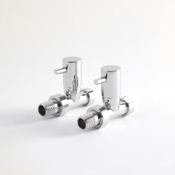 Paire de robinets de radiateur droits minimalistes – Chromé – Select