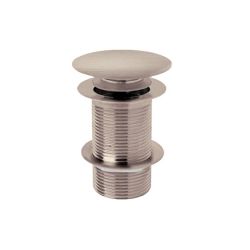 Bonde lavabo à bouton poussoir - Sans trop-plein - Nickel brossé