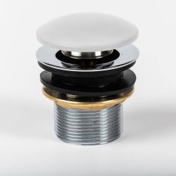 Bonde lavabo à bouton poussoir - Sans trop-plein - Blanc