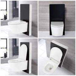 WC japonais Hirayu avec meuble – 50 cm – Noir – Saru