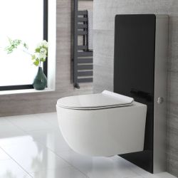 Meuble WC avec WC sans bride Otterton - Noir – 50 cm - Saru