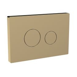 Réservoir encastrable pneumatique pour WC à poser – Vanne latérale – Avec plaque de déclenchement double carrée laiton brossé – Hudson Reed