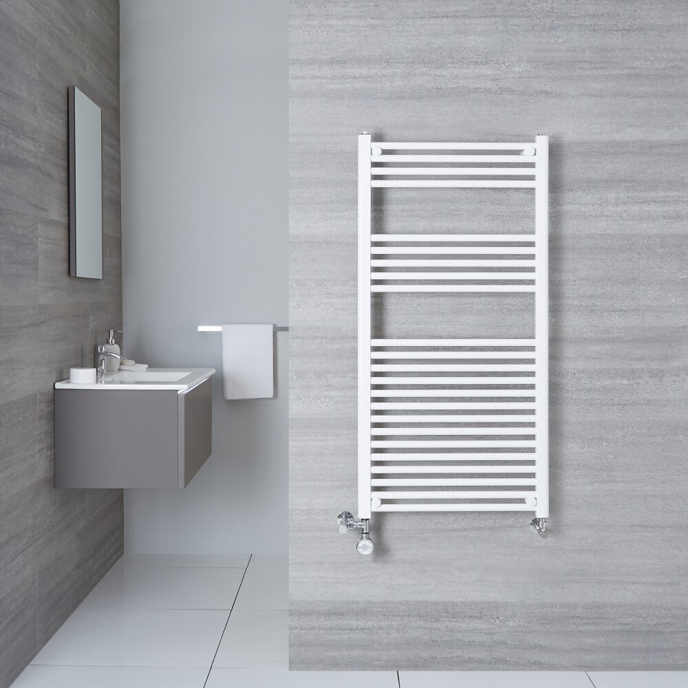 Sèche-Serviettes Mixte Blanc Etna 120cm x 50cm x 3cm 672 Watts