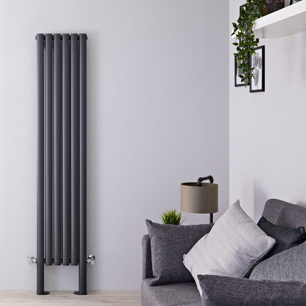 Radiateur Design Vertical avec Pieds de Support Anthracite Vitality Plus 180cm x 35,4cm x 7,8cm 1228 Watts